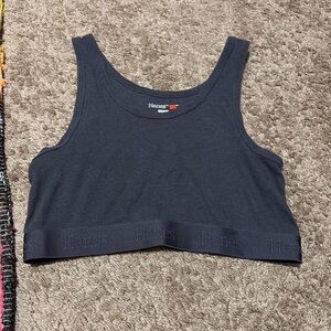 Hanes Charcoal Gray Crop Top